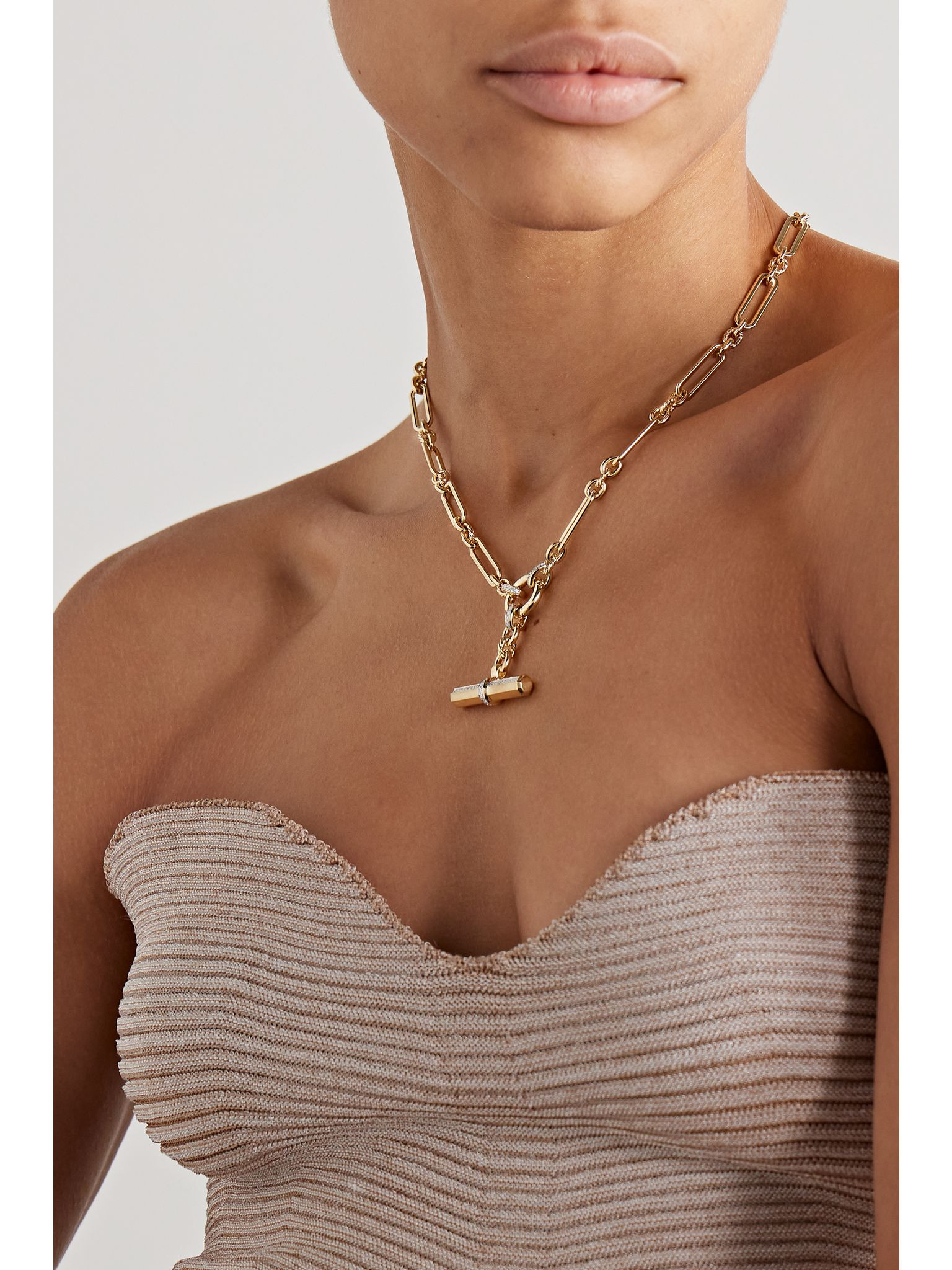Lexington E/W 18-karat gold diamond necklace Gold - 2