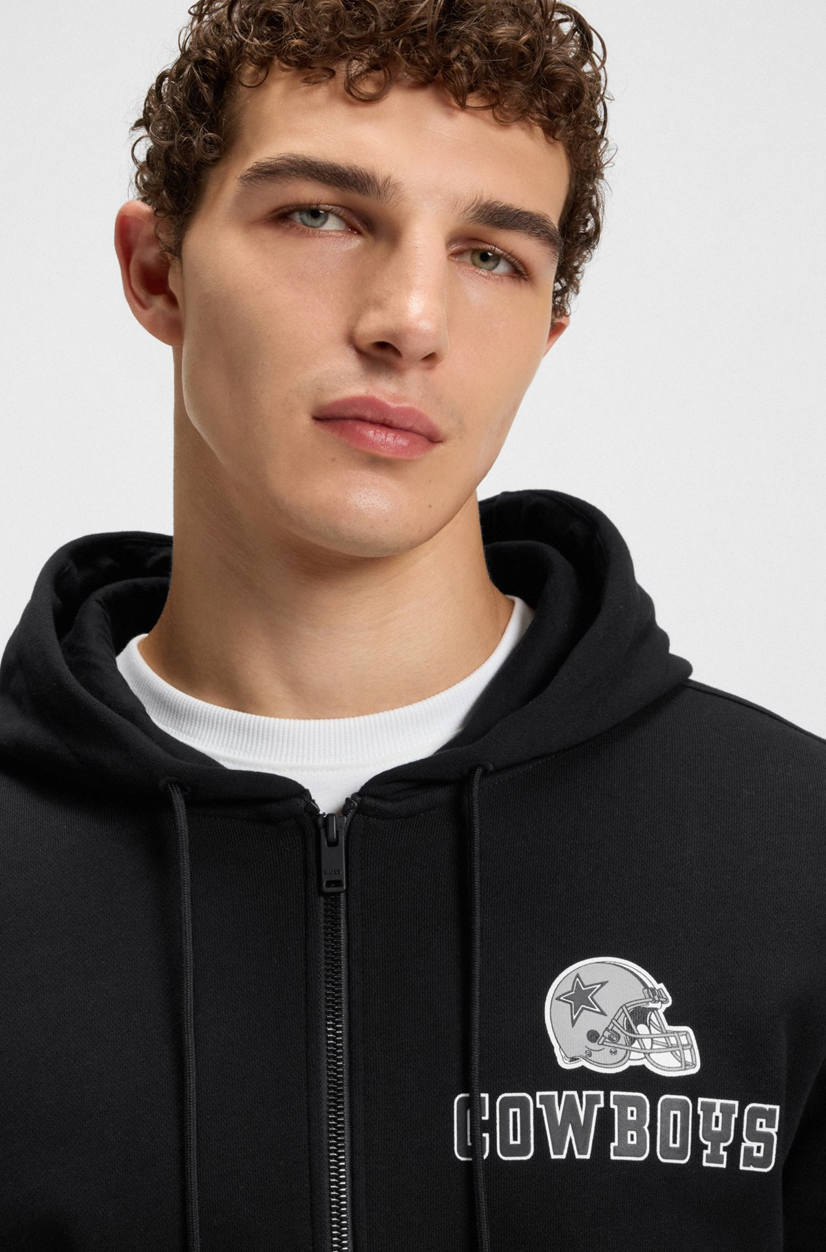 BOSS X DALLAS COWBOYS ZIP-UP HOODIE WITH ALTERNATIVE LOGO - 3