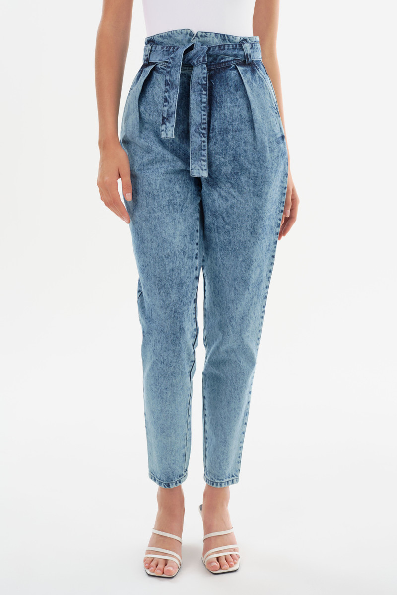 MERANA | Belted Denim Trousers 1