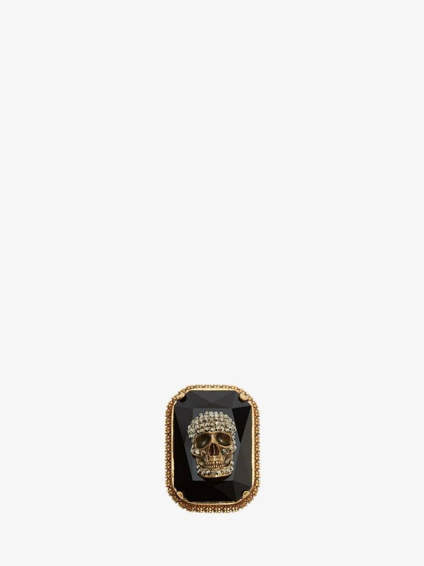 Jeweled Skull Ring in Gold - 3
