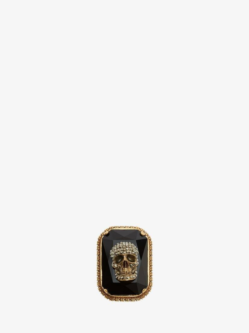 Jeweled Skull Ring in Gold 3