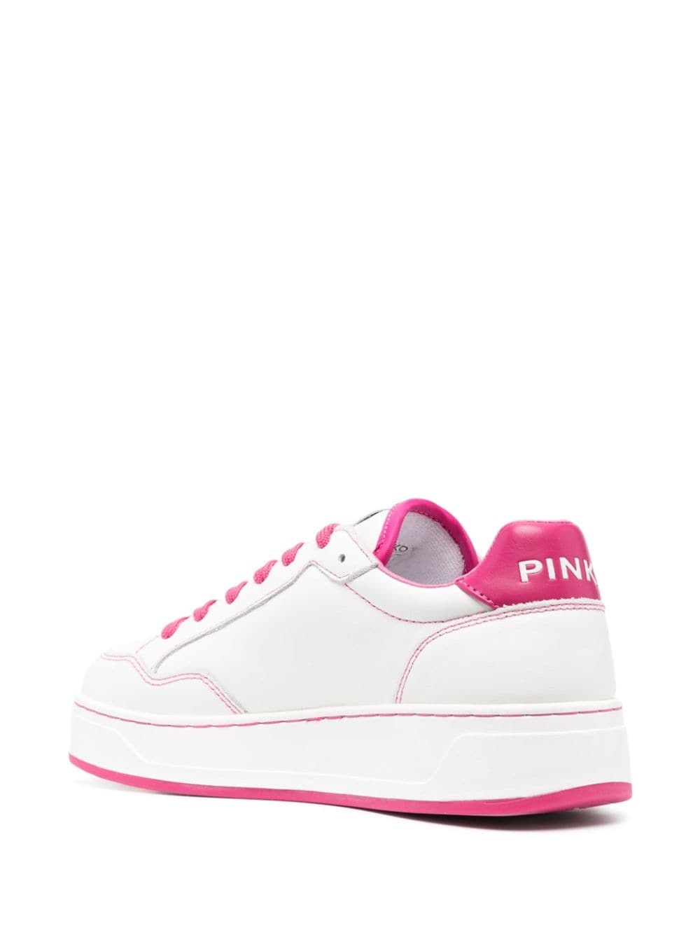 logo faux-leather sneakers - 3