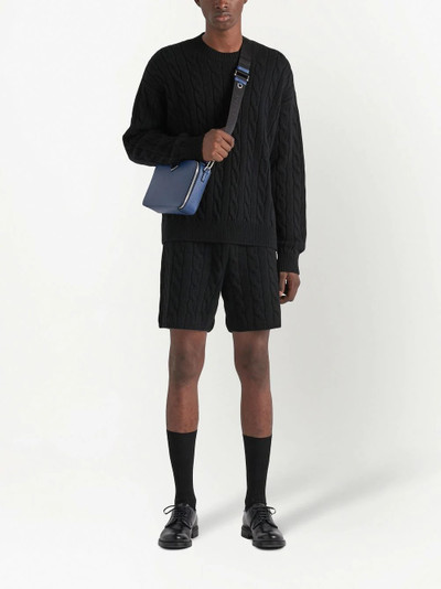 Prada cable-knit cashmere shorts outlook