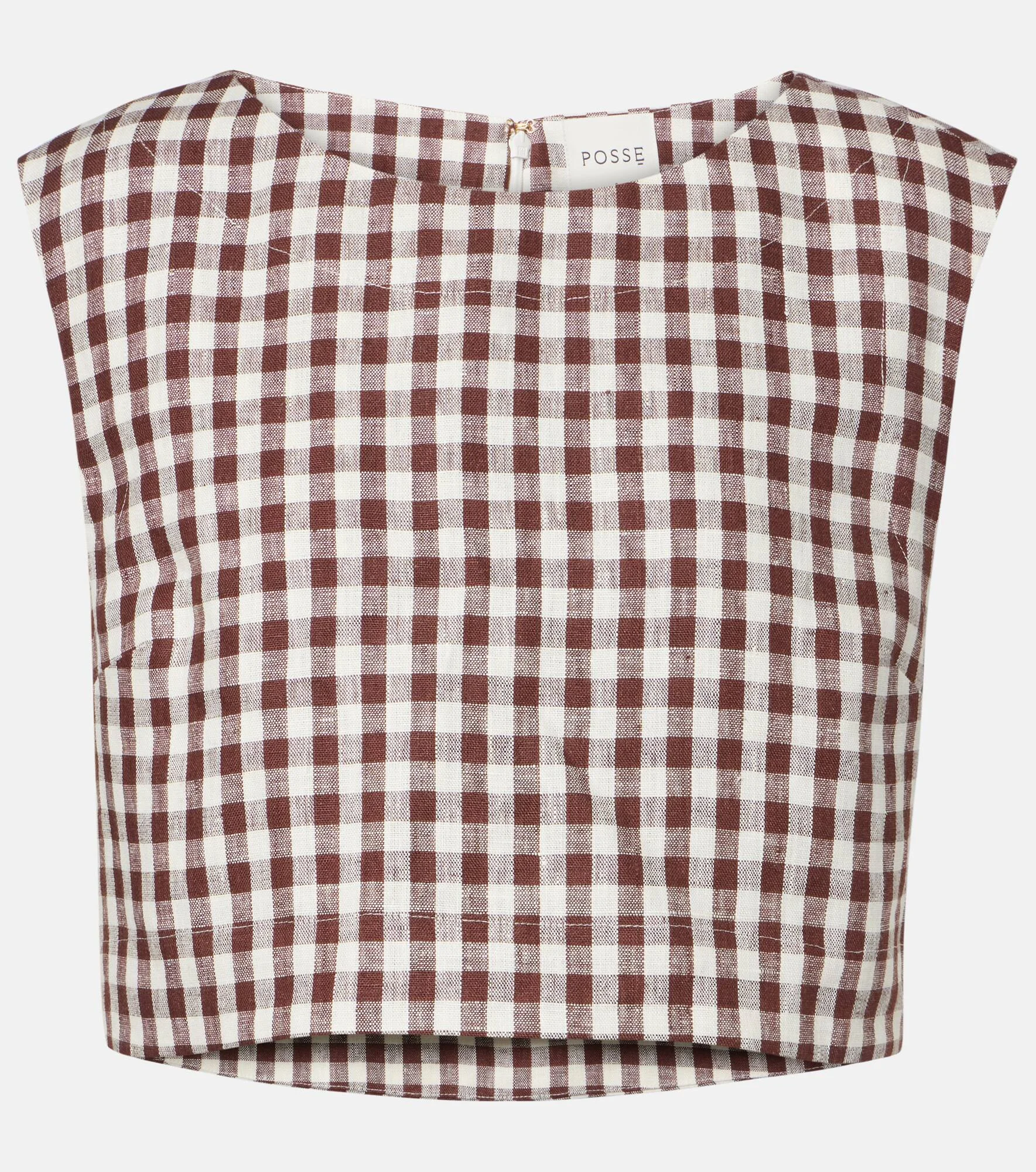 Martina gingham linen crop top - 1