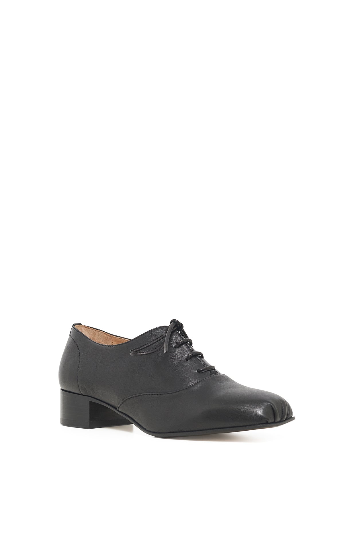 Clio Oxford Heel in Black Nappa Leather - 2