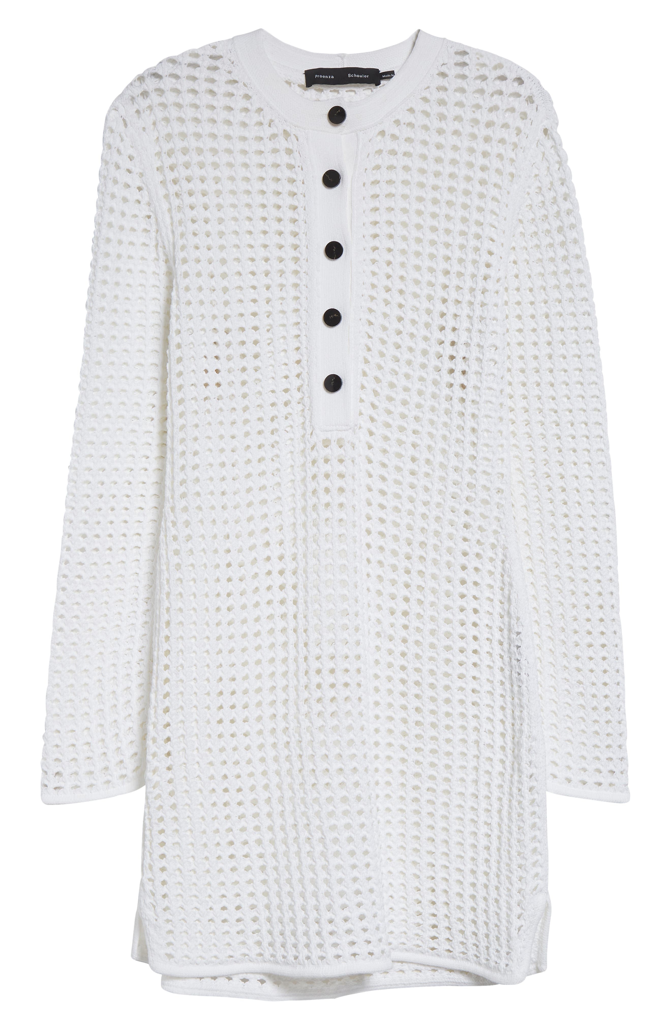 Proenza Schouler Micah Long Sleeve Open Knit Sweater Dress in Off White at Nordstrom - 5