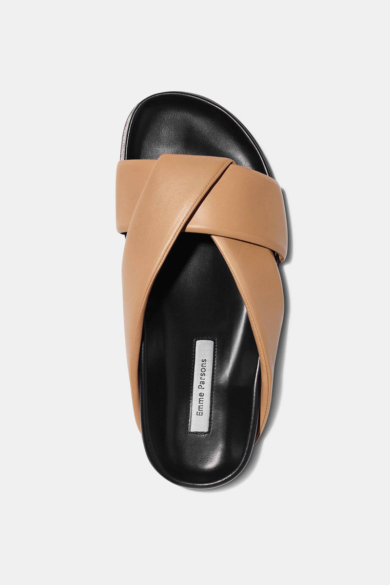 FOLDED SLIDE IN TAN NAPPA 3