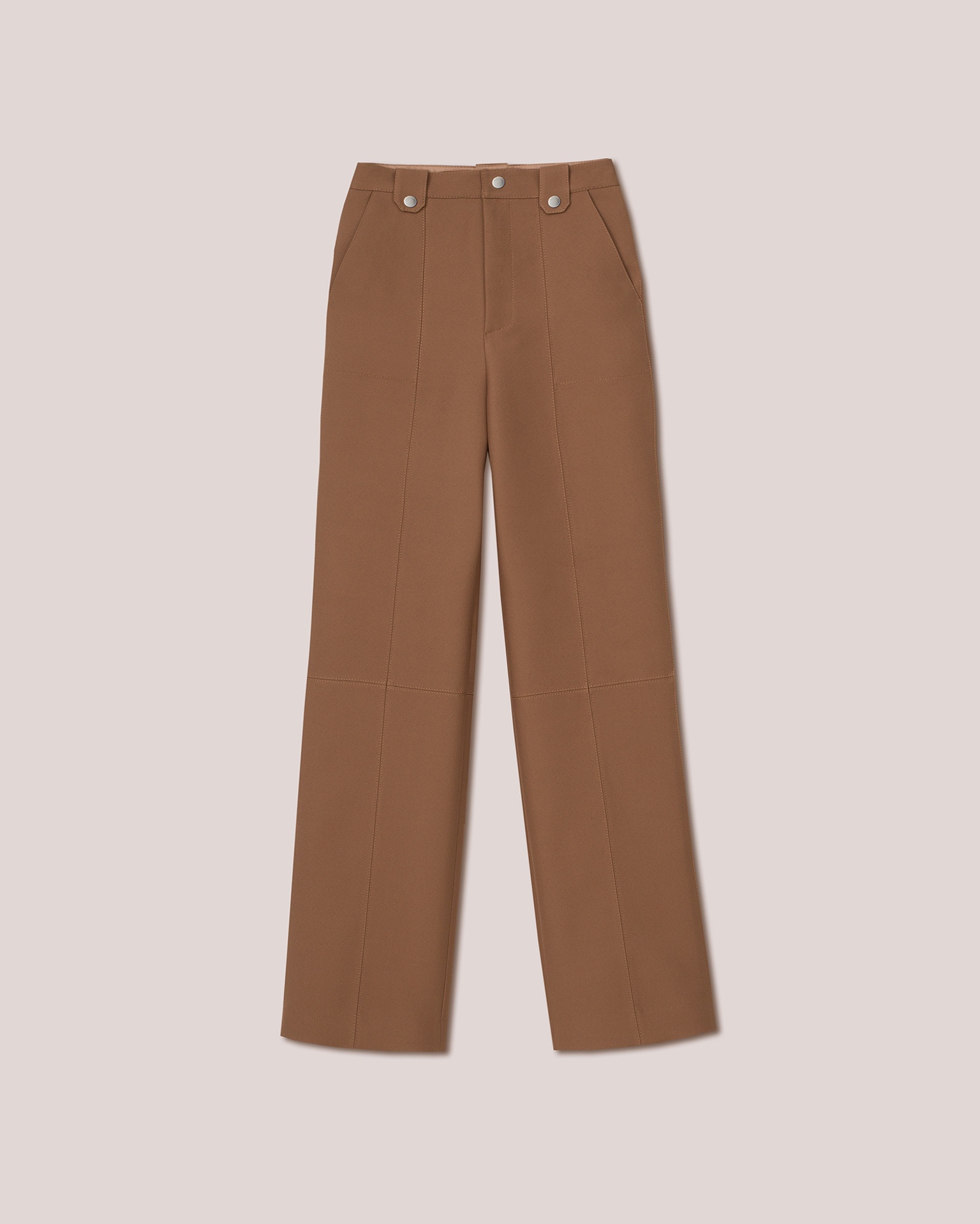 ZELDA - Straight leg double suiting cargo style trousers - Brown - 1