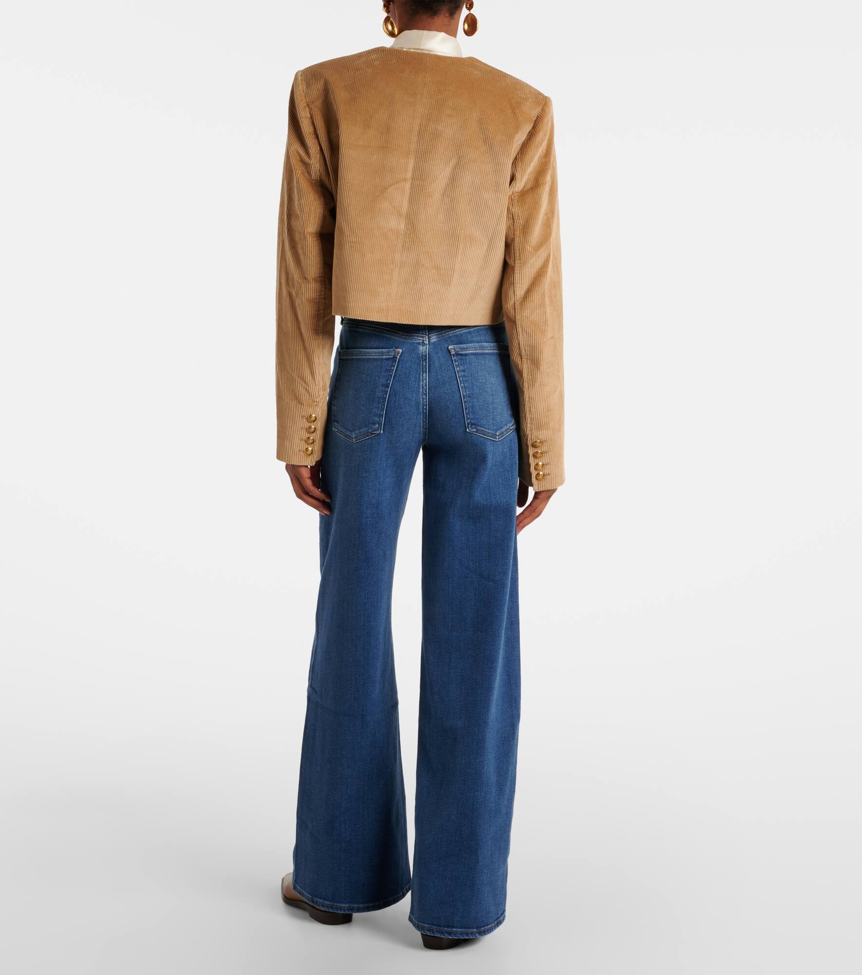 Pia cropped cotton corduroy jacket - 3