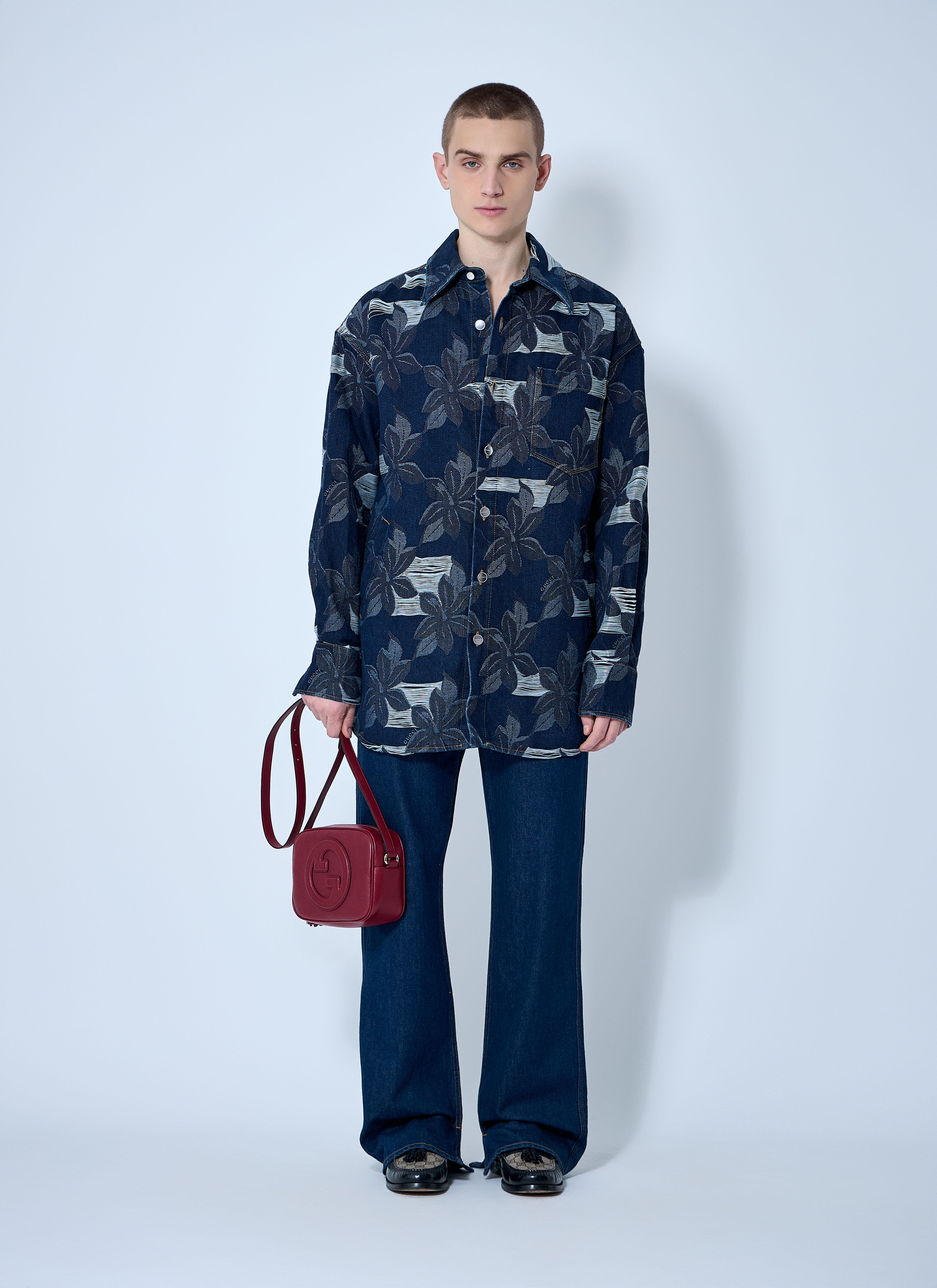 Floral Jacquared Denim Shirt - 2