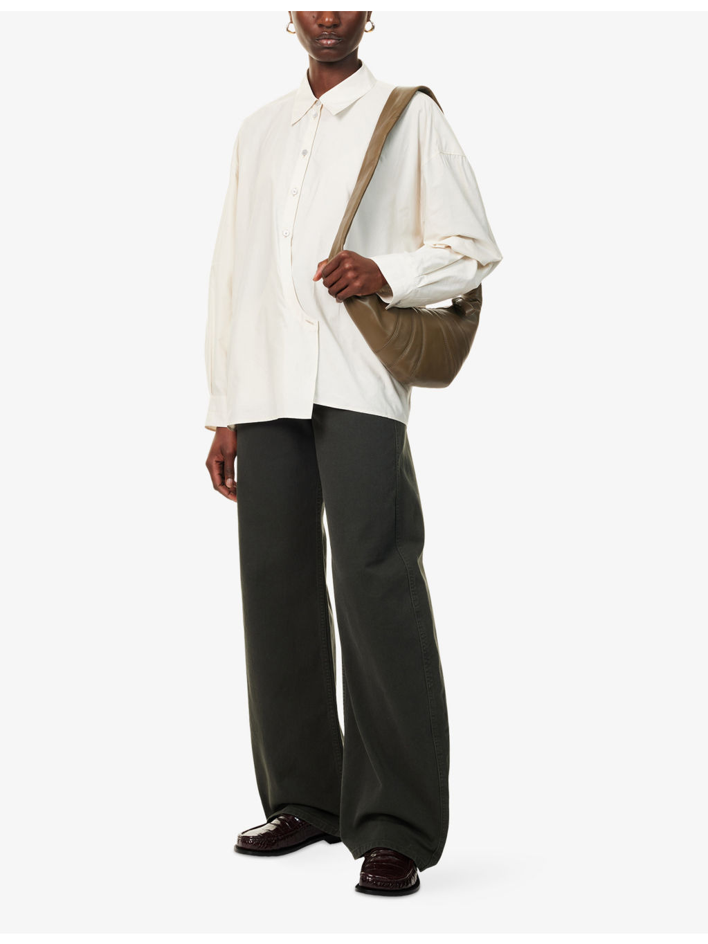Twisted Long-Sleeves Cotton And Silk Shirt - 2
