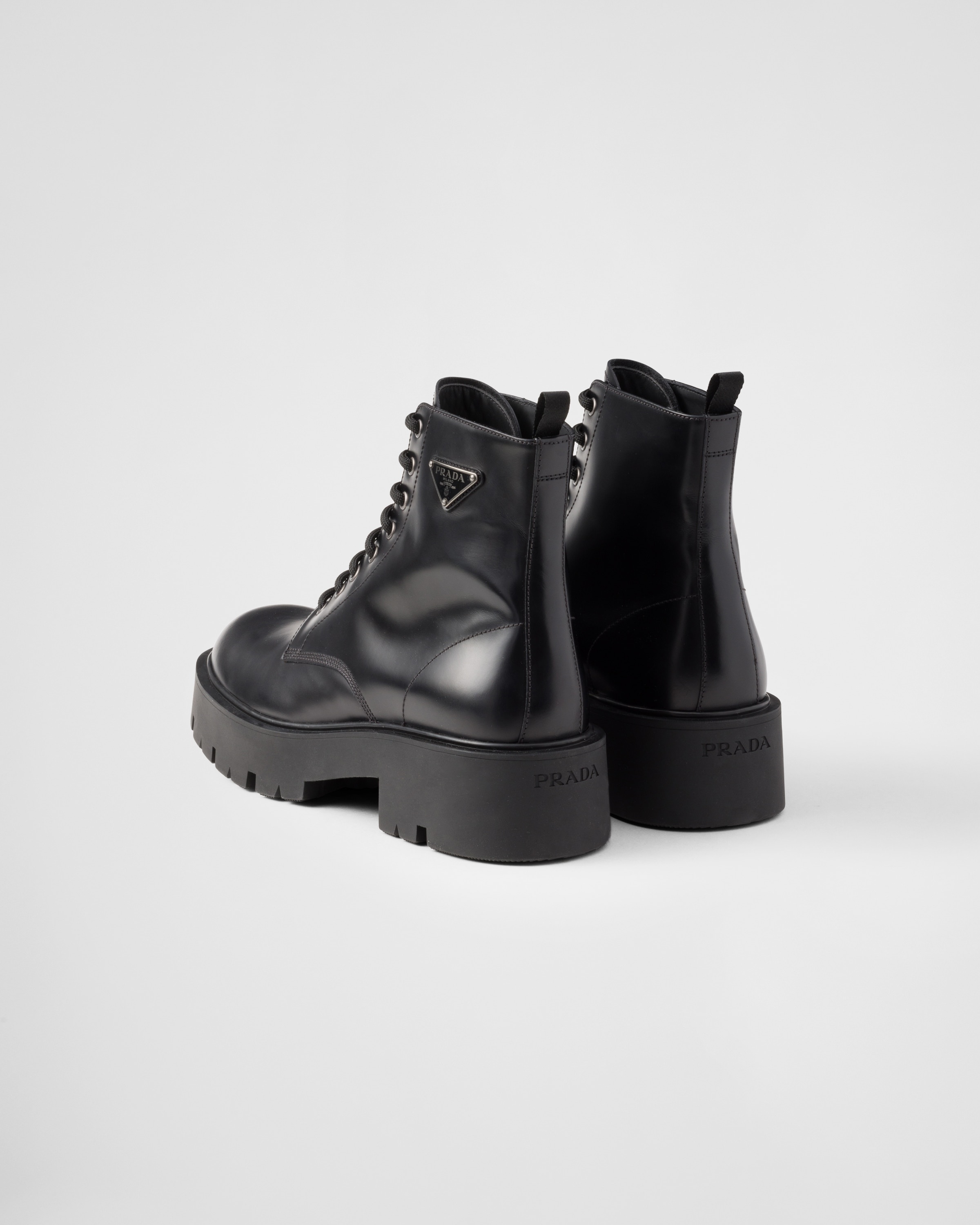 Brushed leather combat boots - 5