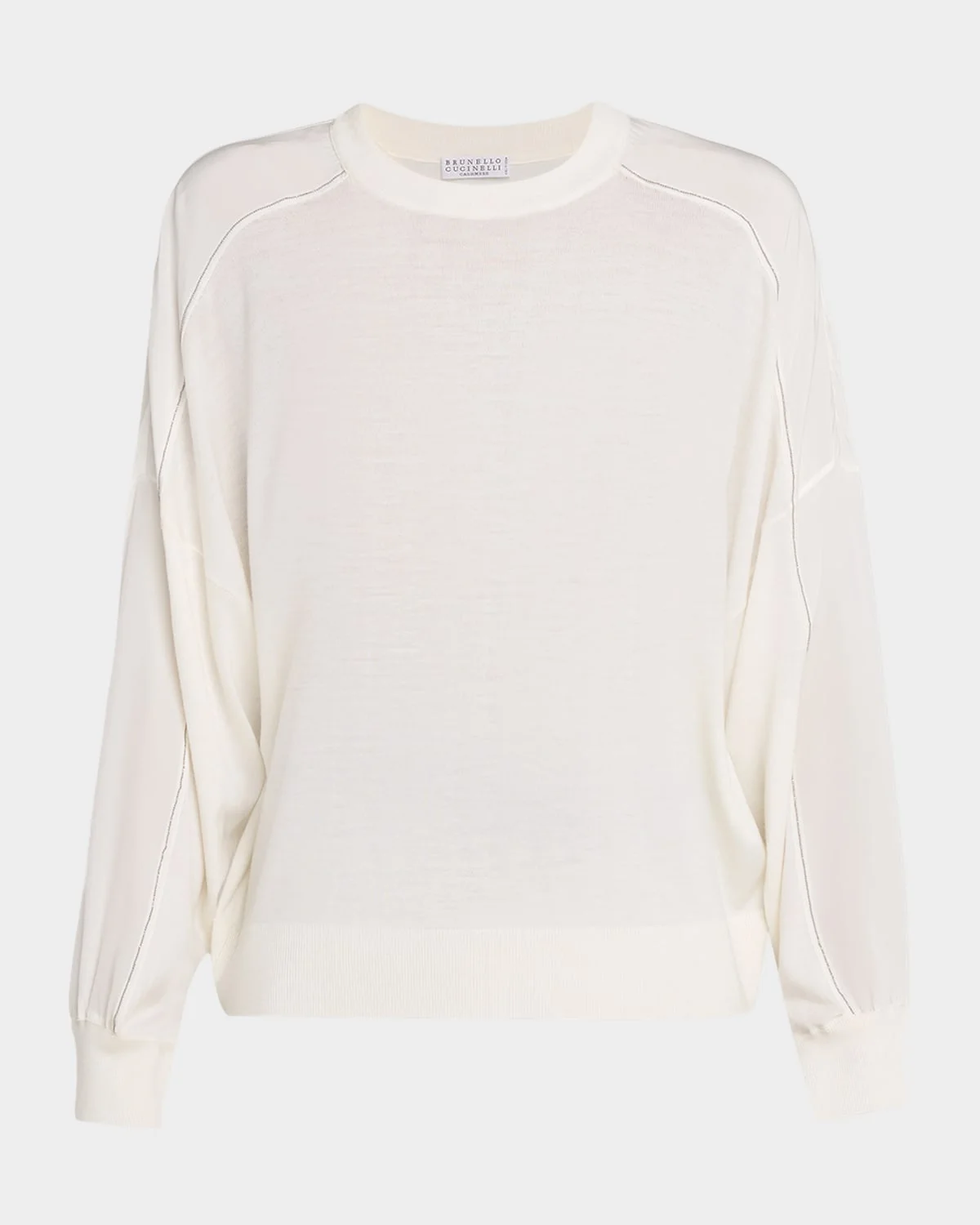 Monili-Trim Sleeve-Panel Cashmere Sweater - 1