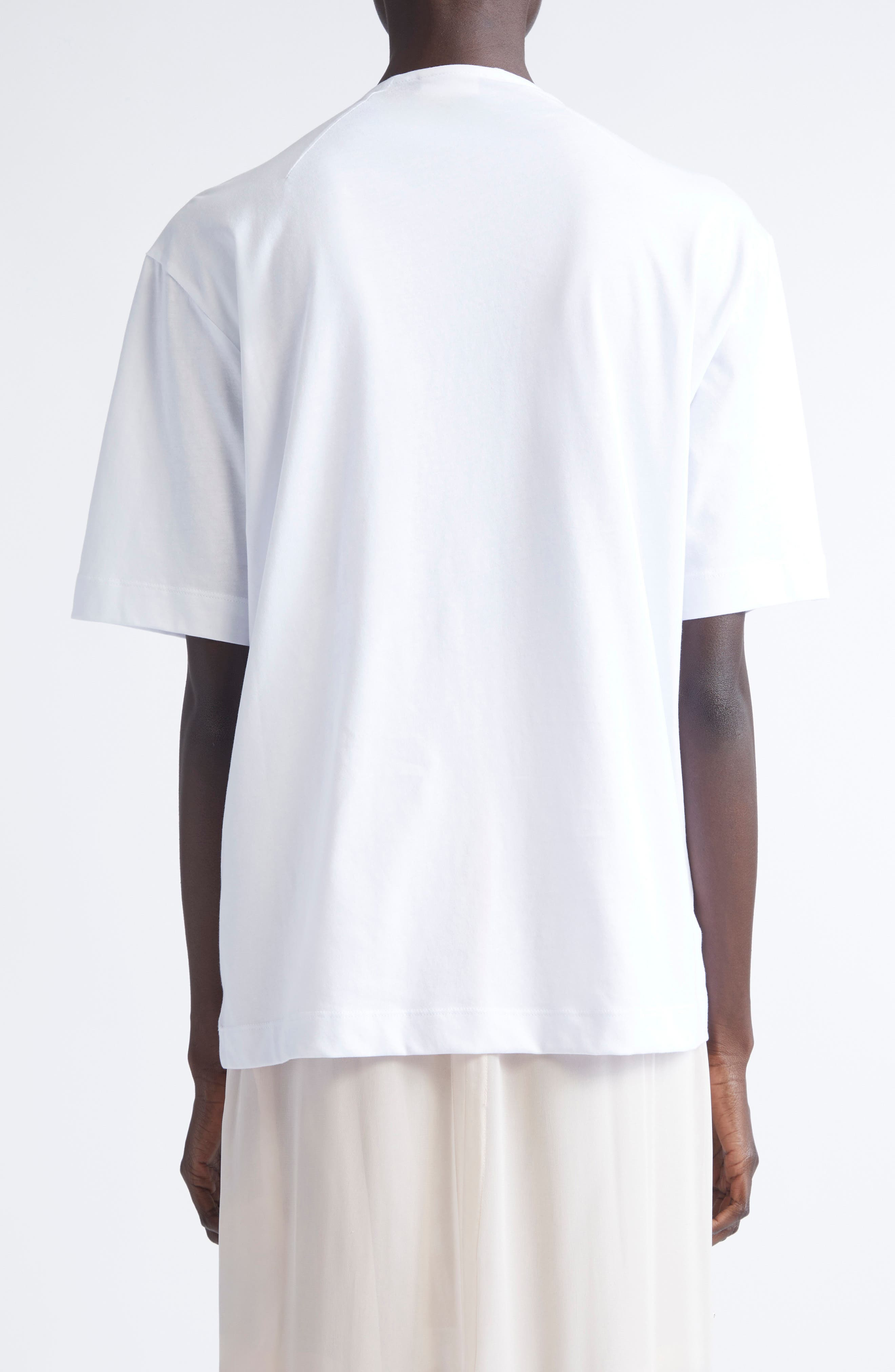 Dries Van Noten Hebitta Bow Neck Short Sleeve T-Shirt in White at Nordstrom - 3