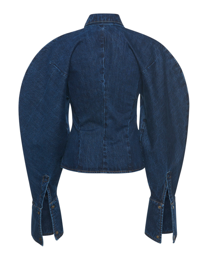 A.W.A.K.E. MODE PUFF SLEEVE SHIRT MID BLUE WASH outlook