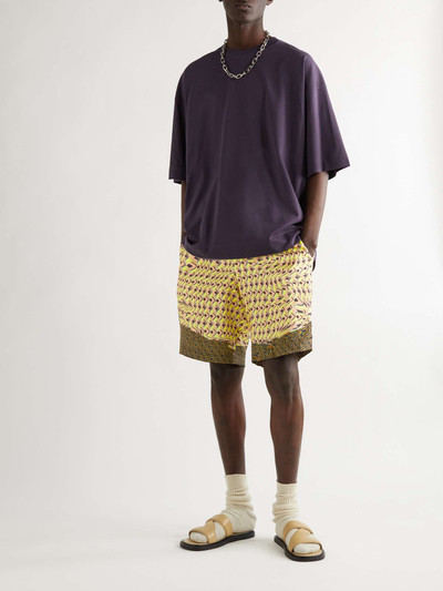 Dries Van Noten Printed Satin Drawstring Shorts outlook