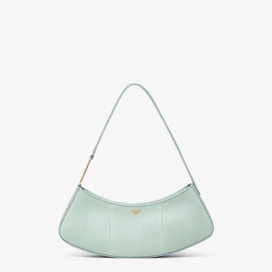 Mint green python leather pouch - 1