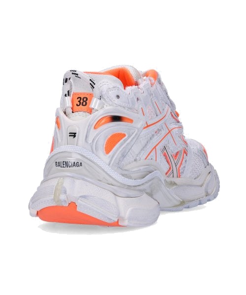 (WMNS) Balenciaga Runner Sneakers 'White Fluo Orange Mesh and Nylon' 677402W3RBM9770 - 4