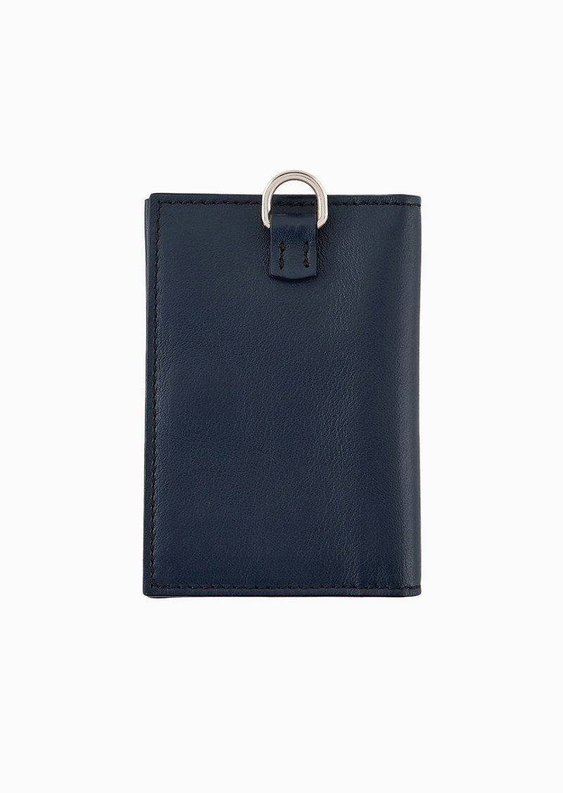 GIORGIO ARMANI Two-tone leather credit card holder with shoulder strap outlook