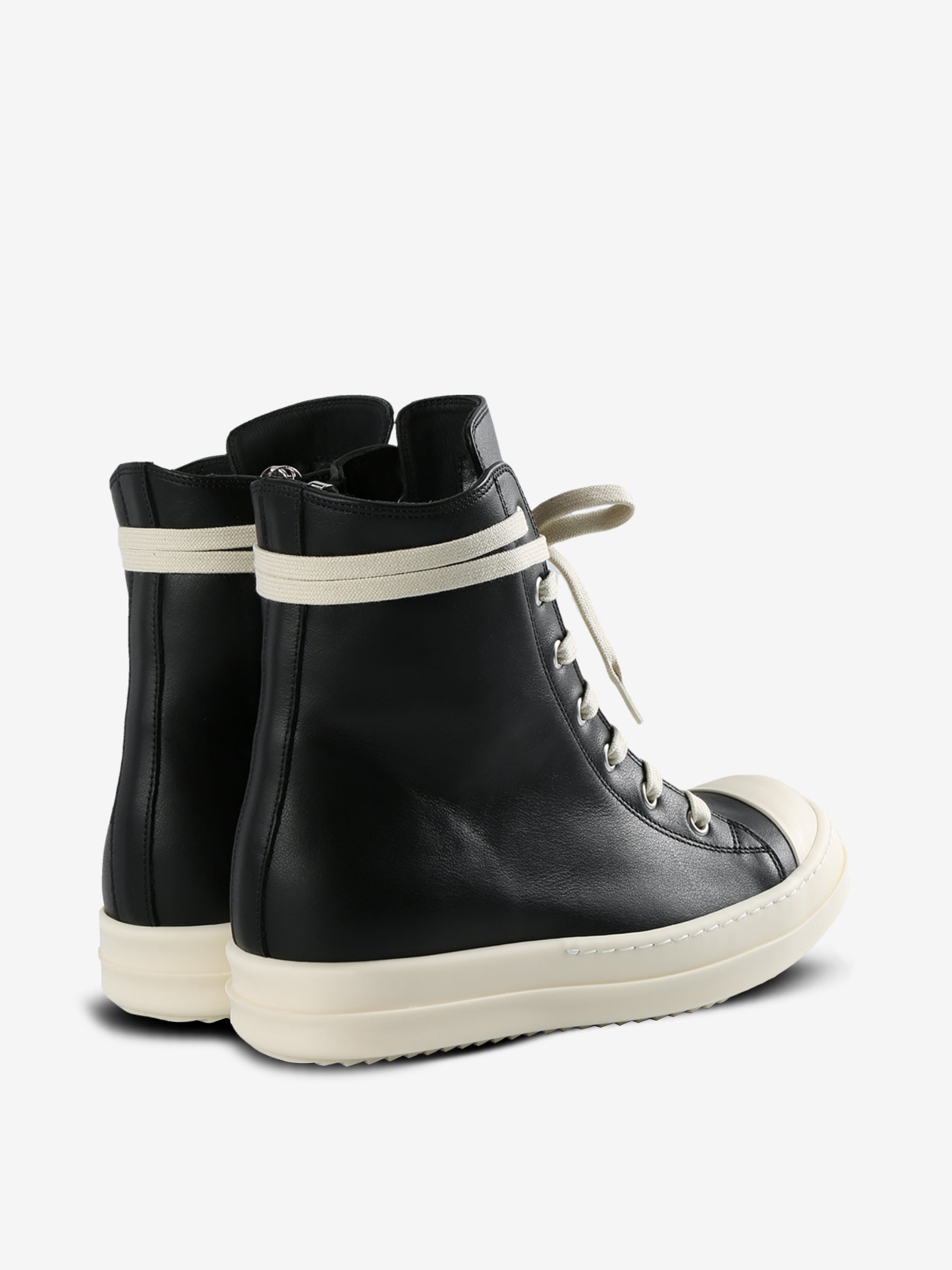 RICK OWENS - Women Leather High Top Sneakers - 3