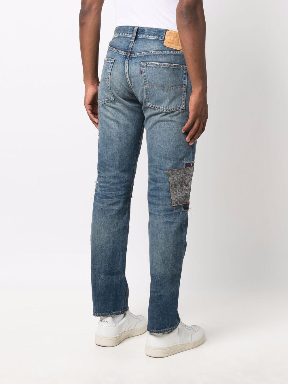 patchwork slim-fit jeans - 4