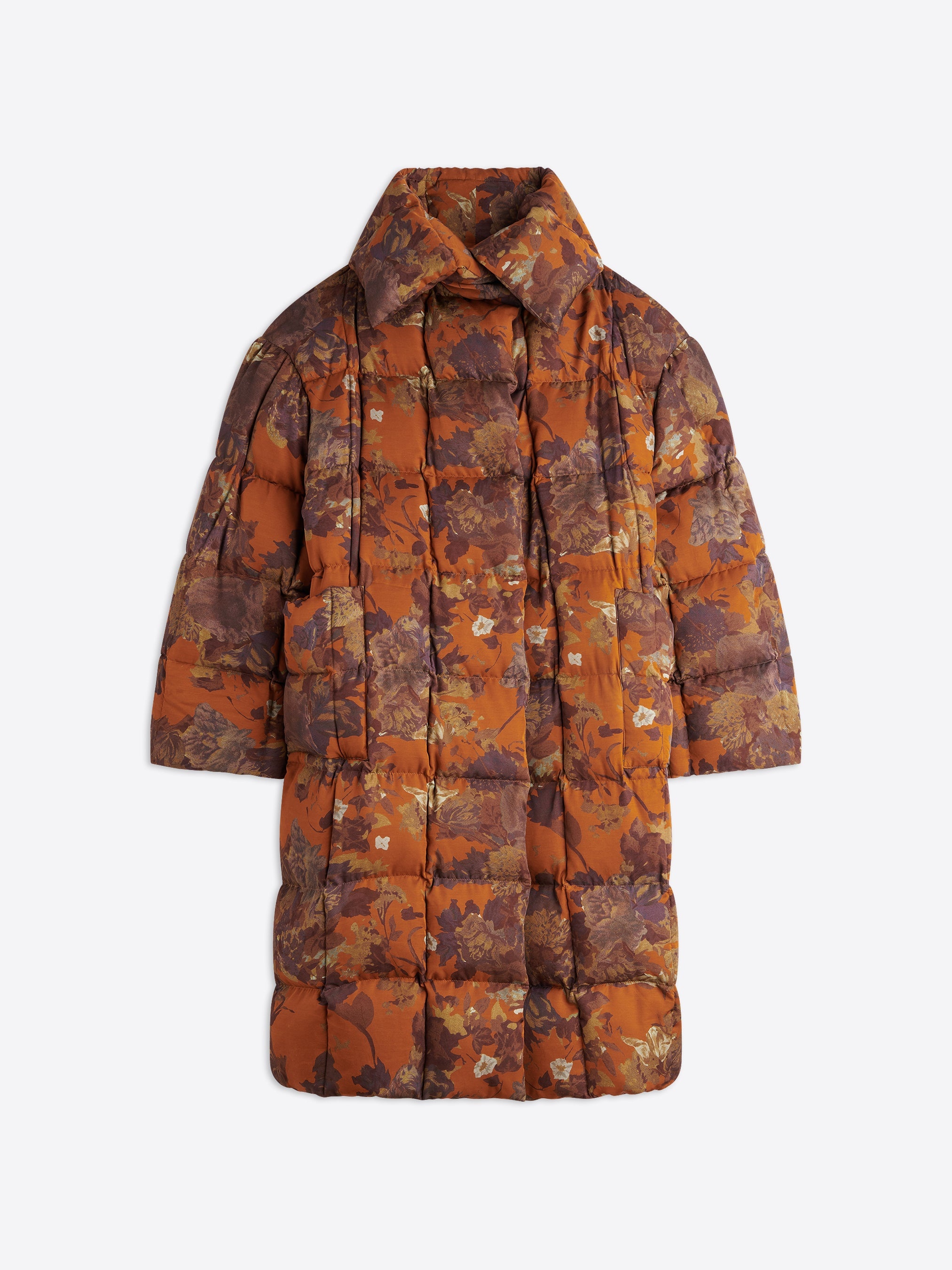 FLORAL PUFFER COAT - 1