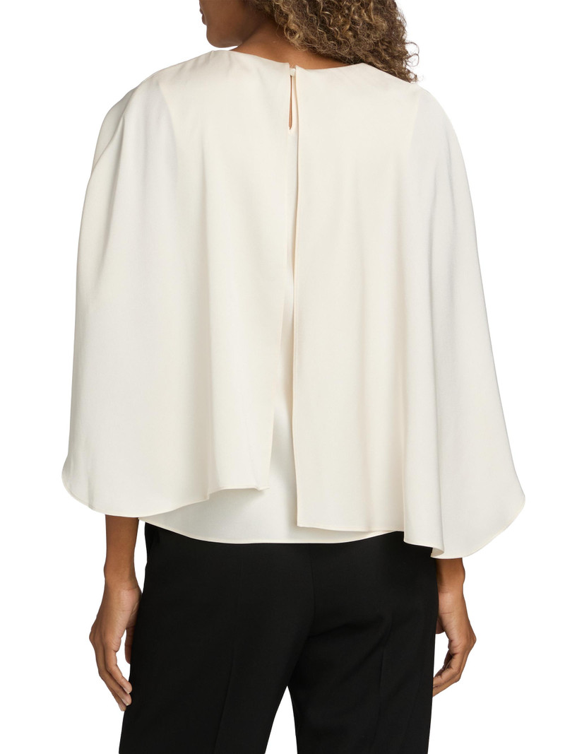 Women's Eliora Satin Cape Blouse - Cream 5