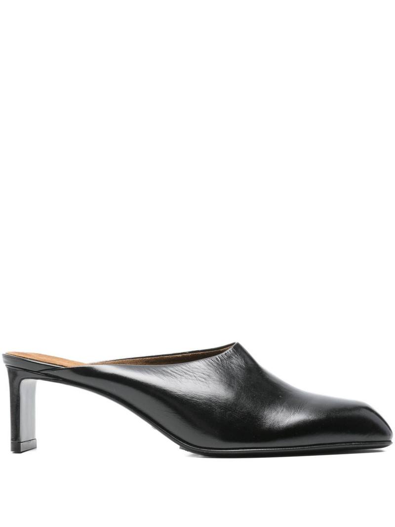 square-toe heeled mules 1