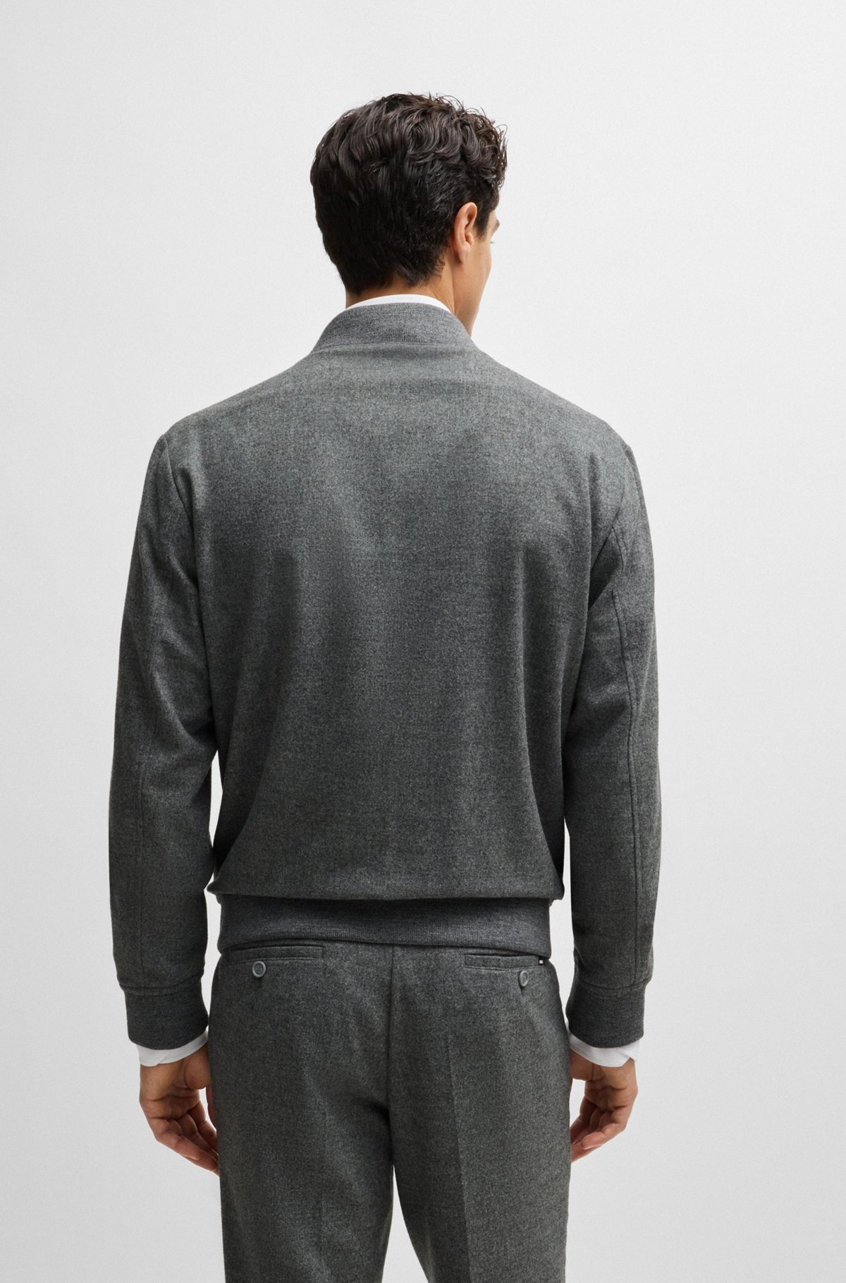 SLIM-FIT JACKET WITH TWO-WAY FRONT ZIP - 4