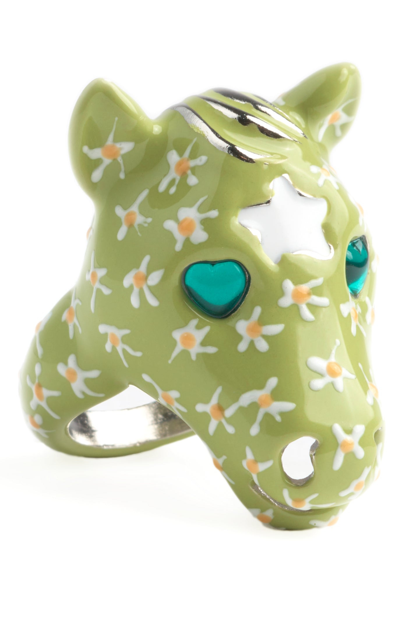 LIME FLOWERS BABY PONY RING - 3