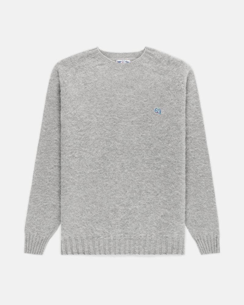 J. PRESS MADE-IN-SCOTLAND LIGHT GREY SHAGGY DOG ICON SWEATER  - TRIM FIT outlook