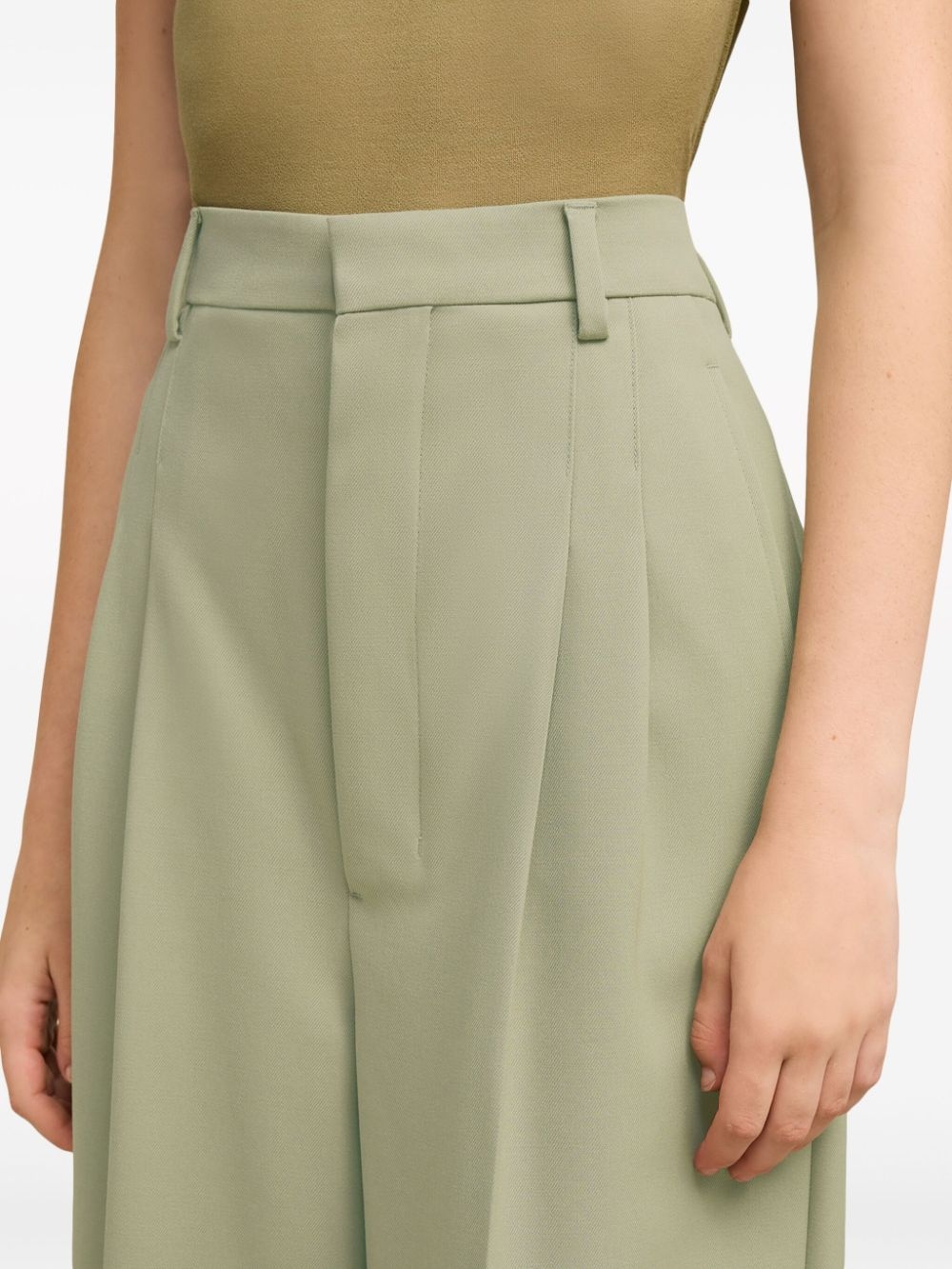 wide-leg tailored wool trousers - 6
