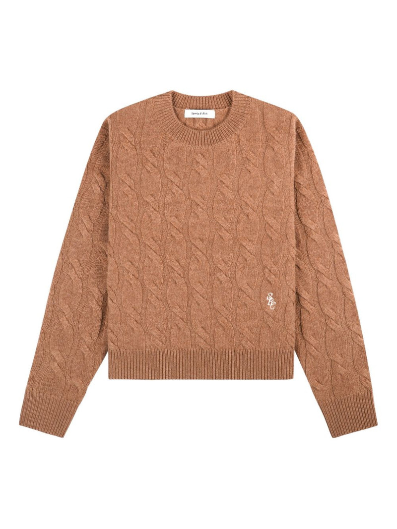 cable-knit logo sweater 1