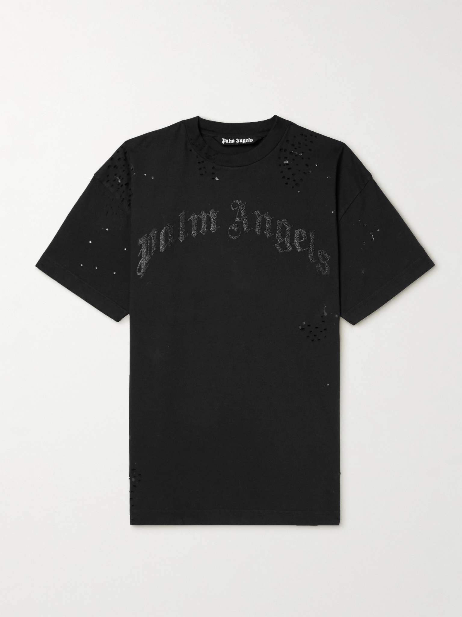 Distressed Logo-Embellished Cotton-Jersey T-Shirt - 1