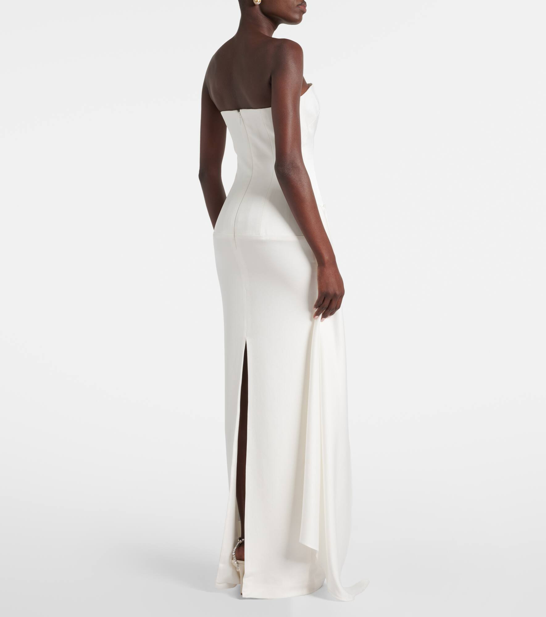 Bridal draped strapless gown - 3