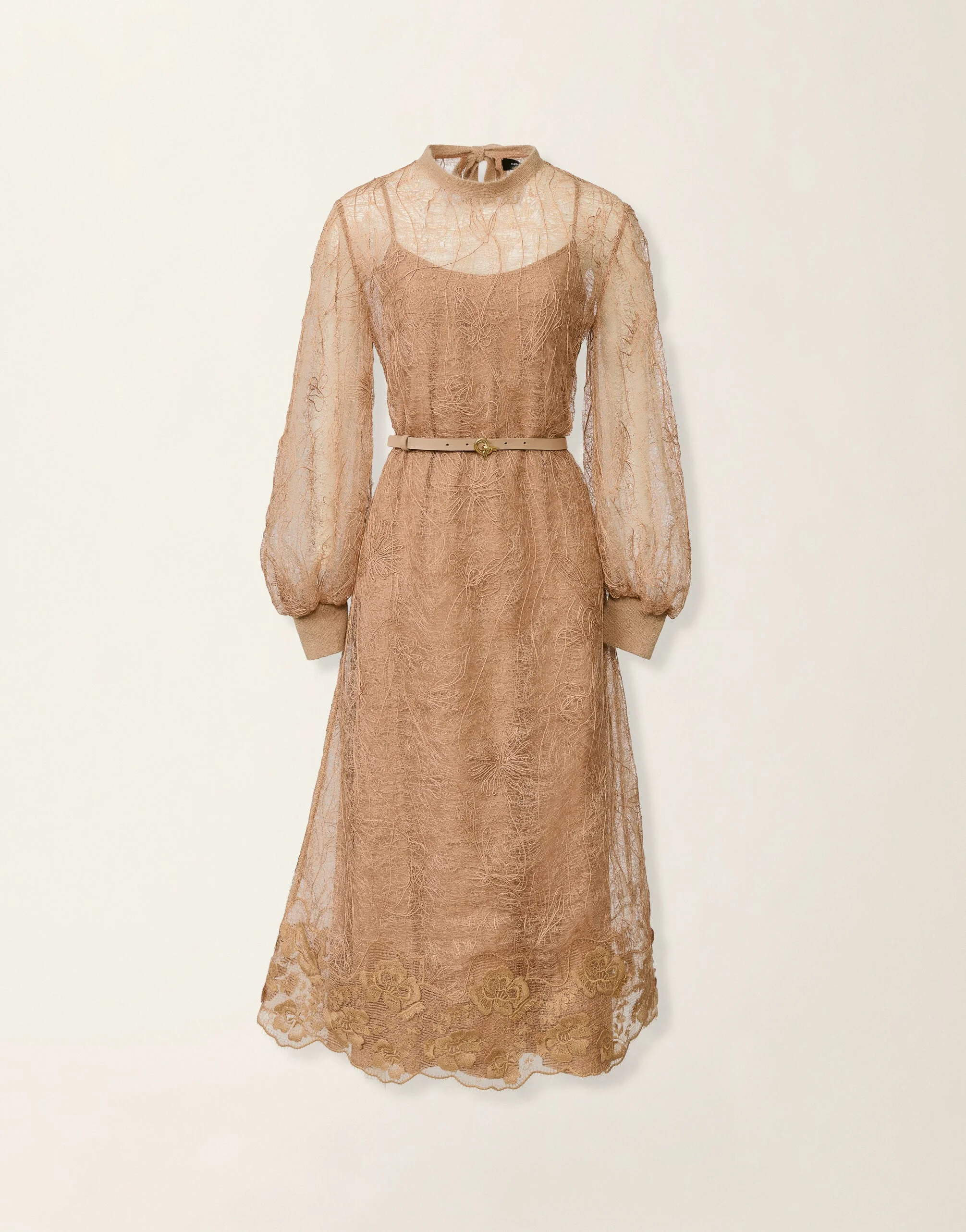 Embroidered lace dress - 1