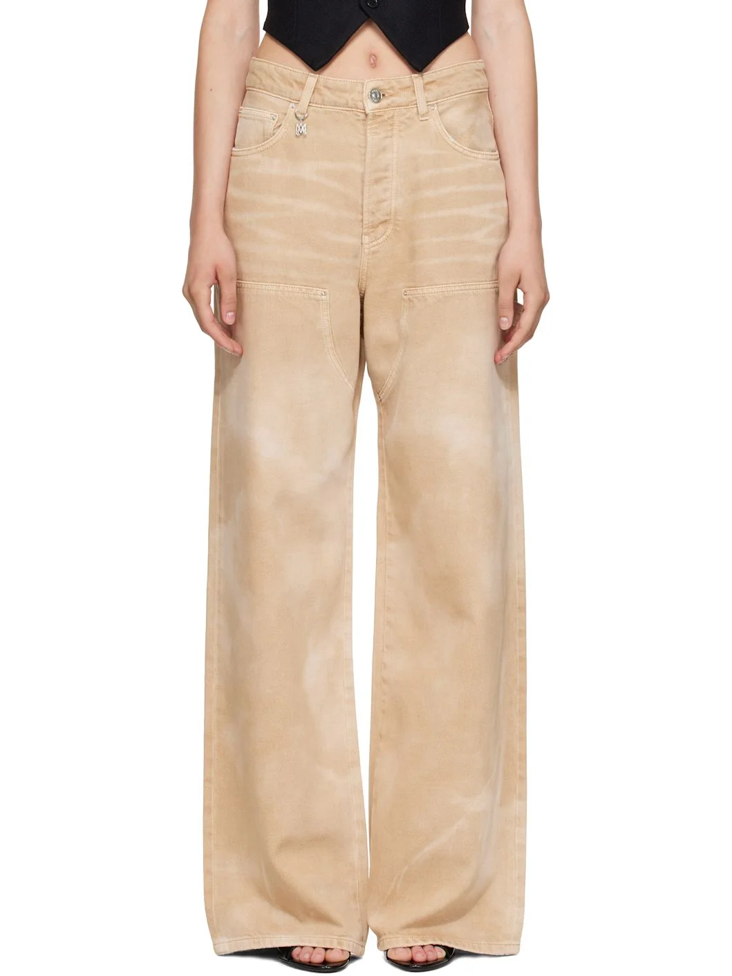 Beige Carpenter Jeans - 1