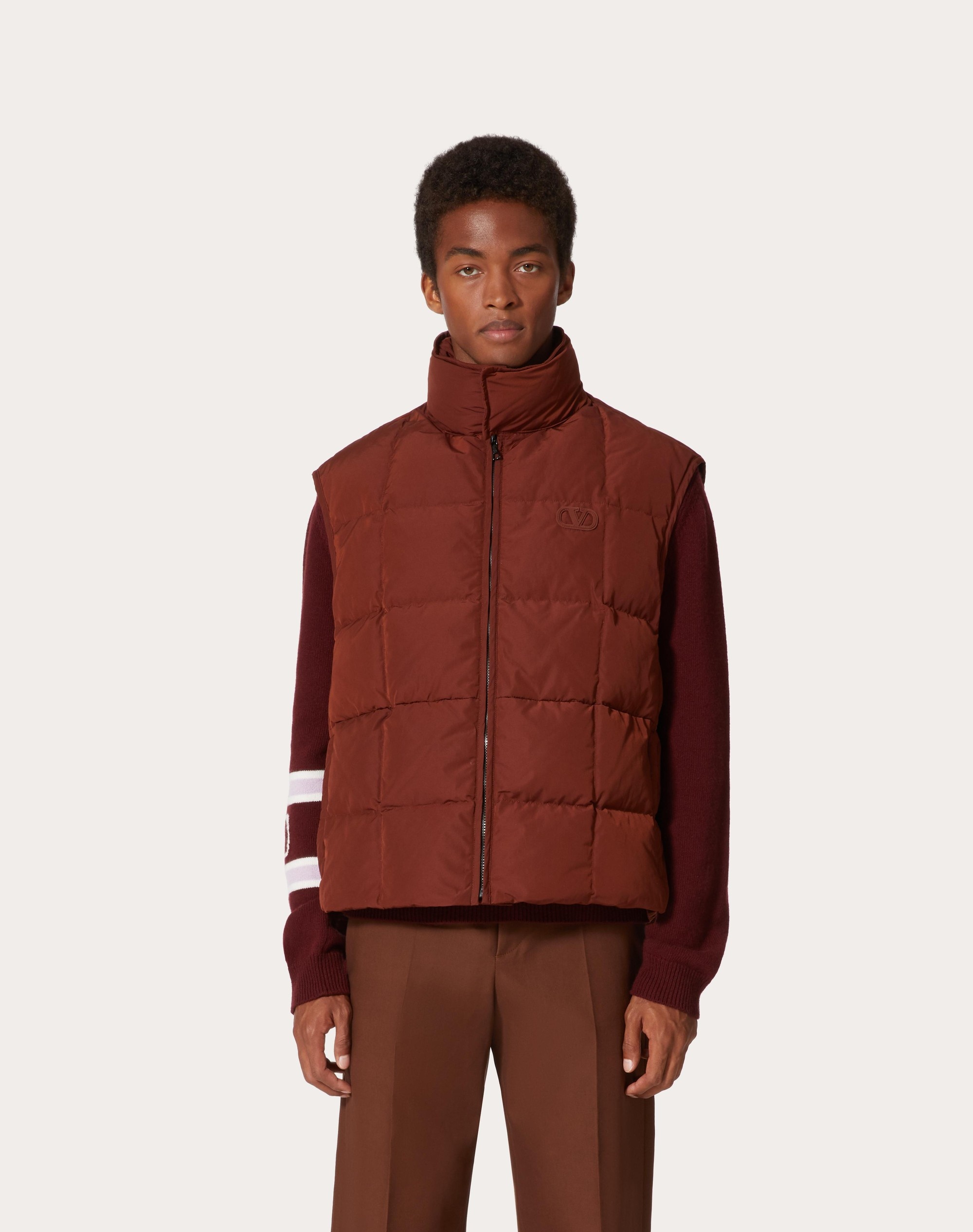 COTTON NYLON VEST WITH VLOGO SIGNATURE PATCH - 3