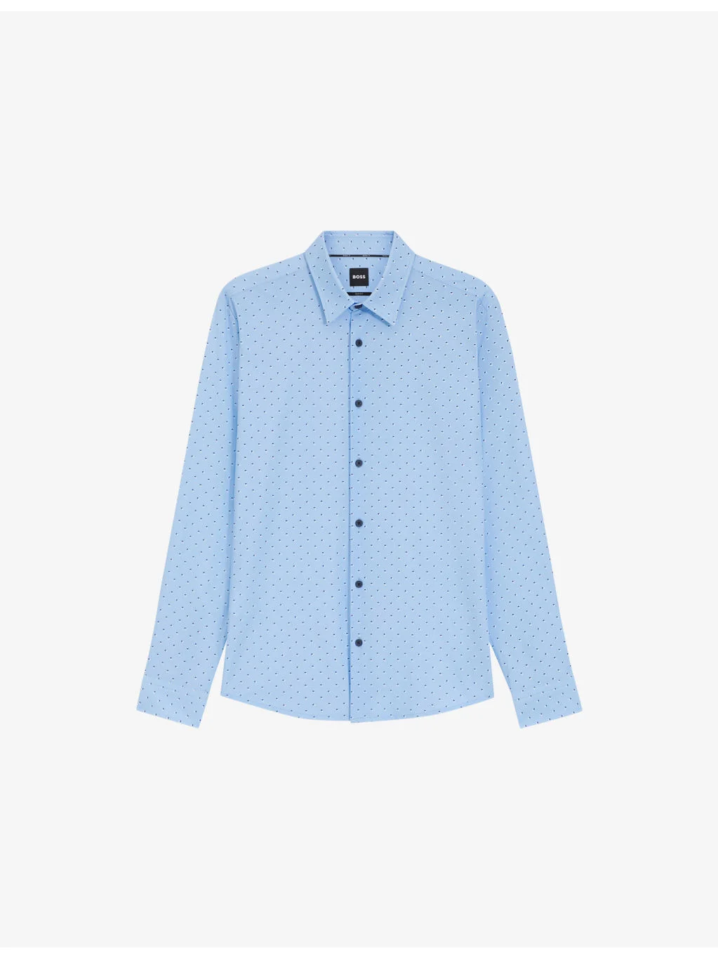 Long-Sleeved Slim-Fit Stretch-Jersey Shirt - 1