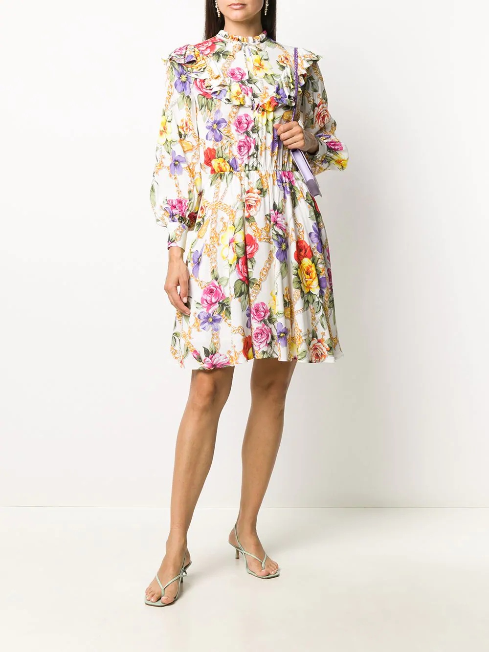 floral print high-neck dress - 2