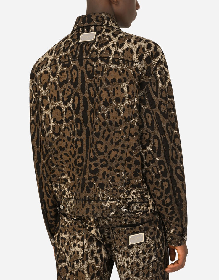 Leopard-print denim jacket - 5