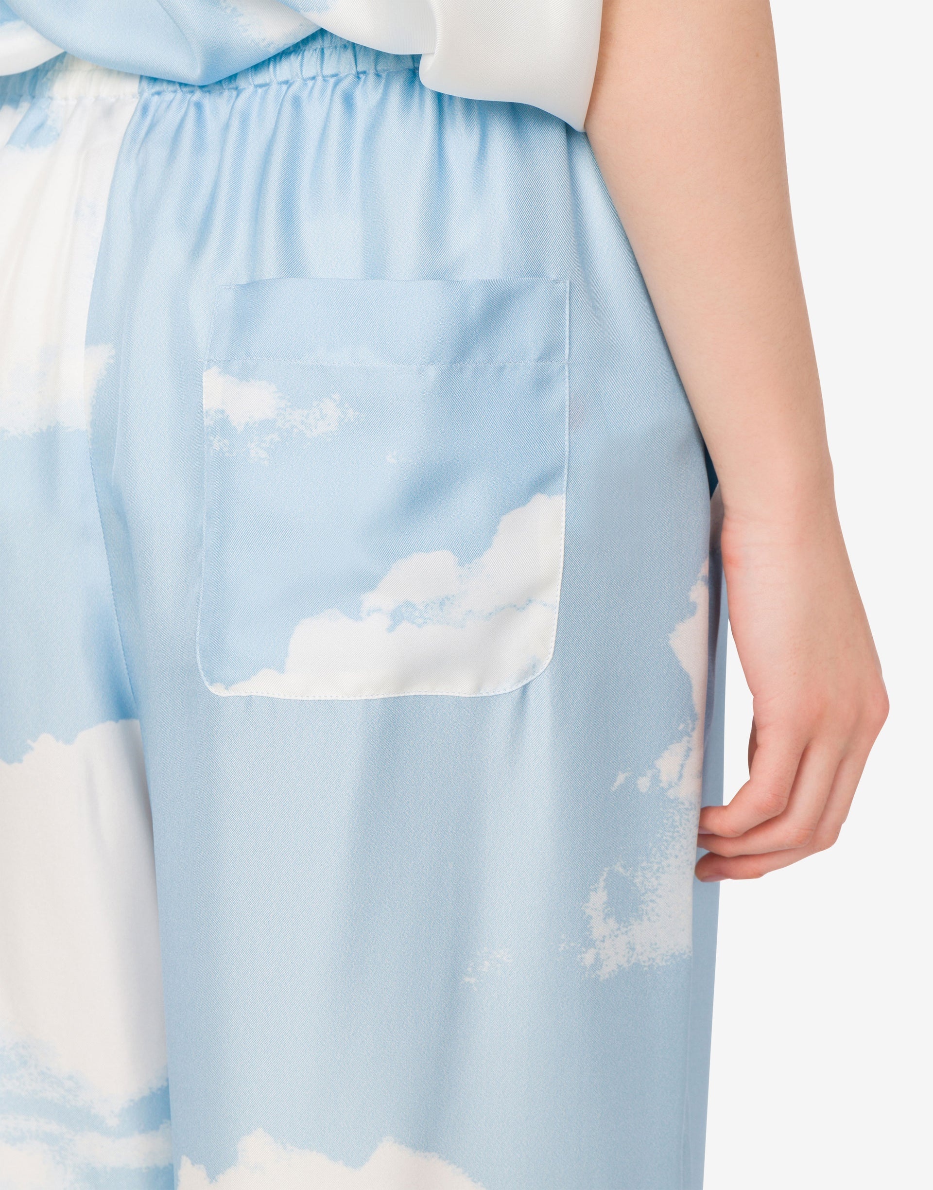 SILK TWILL PANTS ARCHIVE CLOUDS - 4