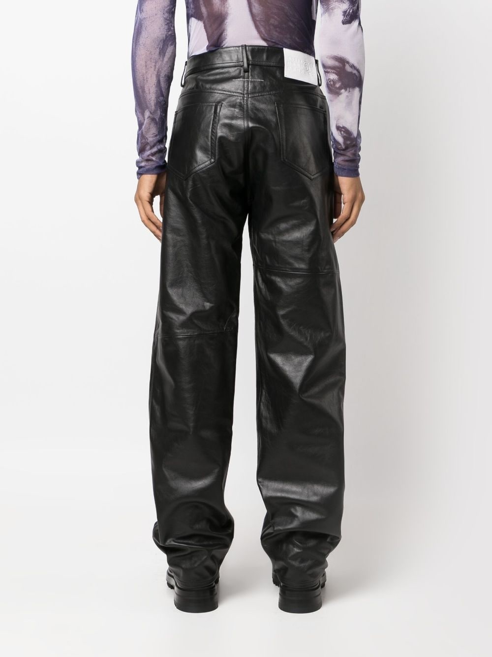 loose-fit leather trousers - 4