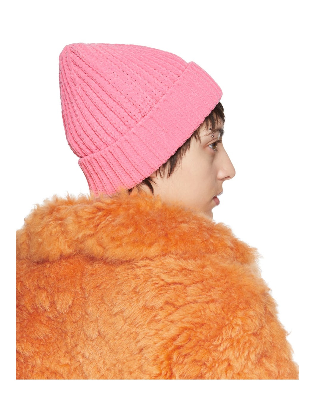Pink Heavyweight Chenille Beanie - 3