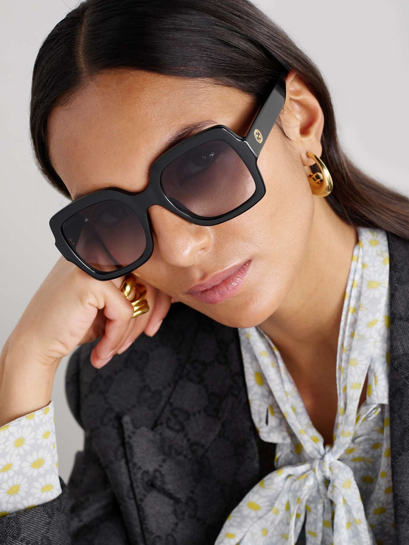 GUCCI Square-frame acetate sunglasses Black outlook