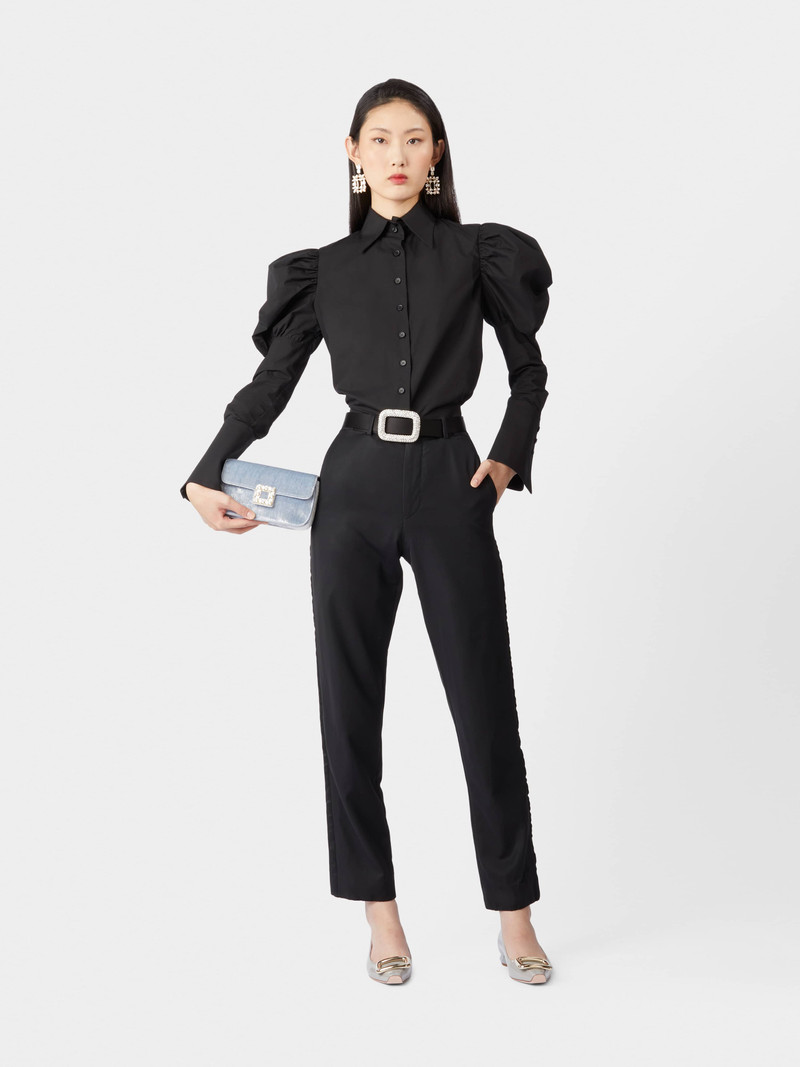 Roger Vivier Jeu de Fille Strass Buckle Clutch Bag in Velvet outlook