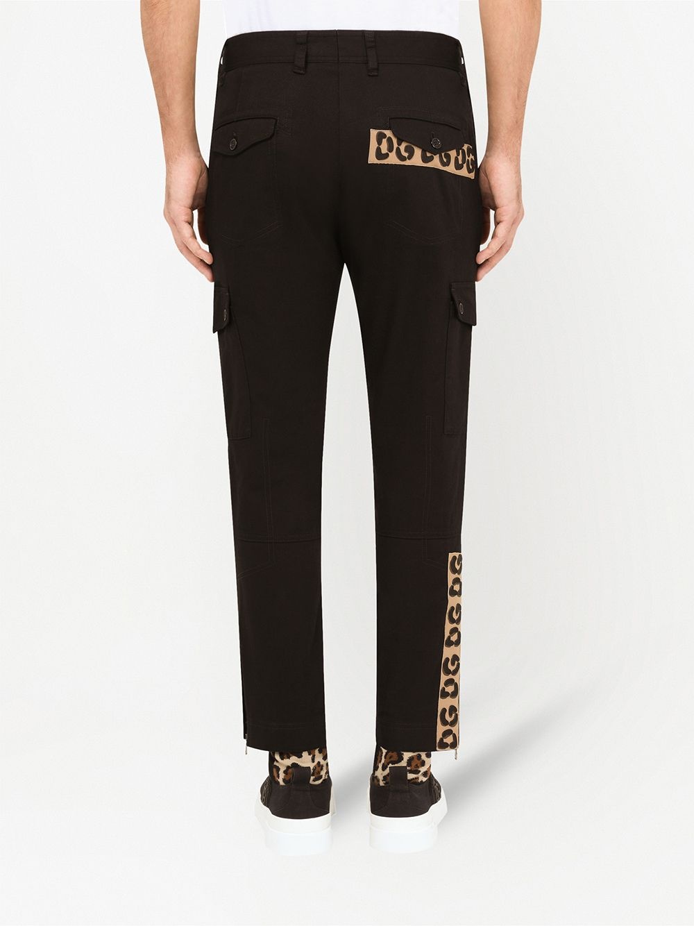 contrast-panel slim-fit trousers - 4