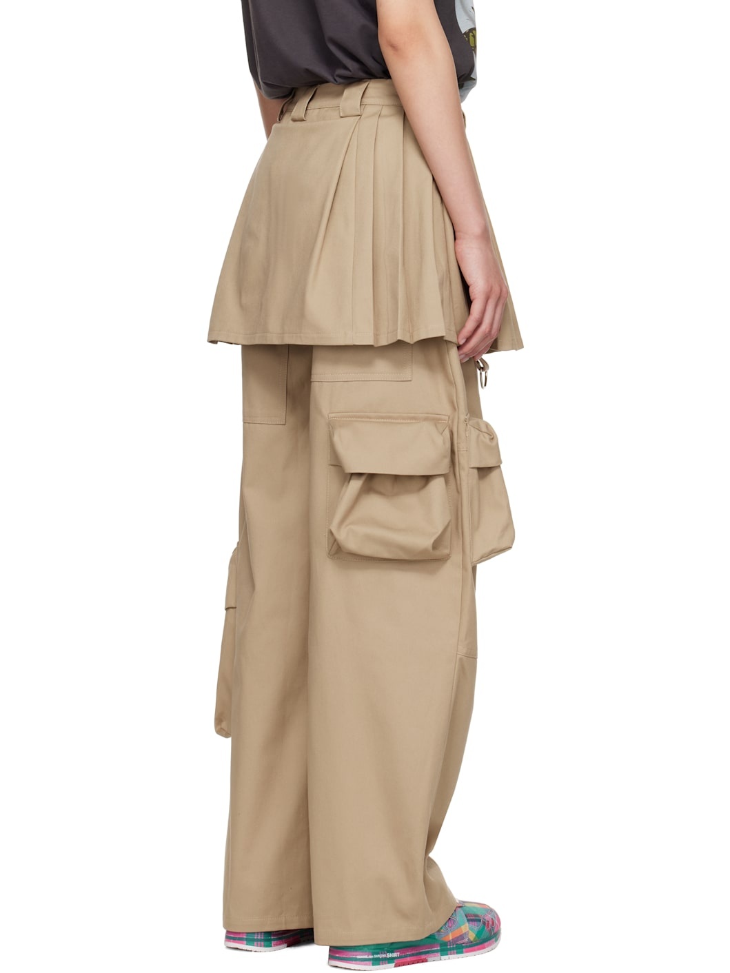 Tan Lawn Skirt Cargo Pants - 3