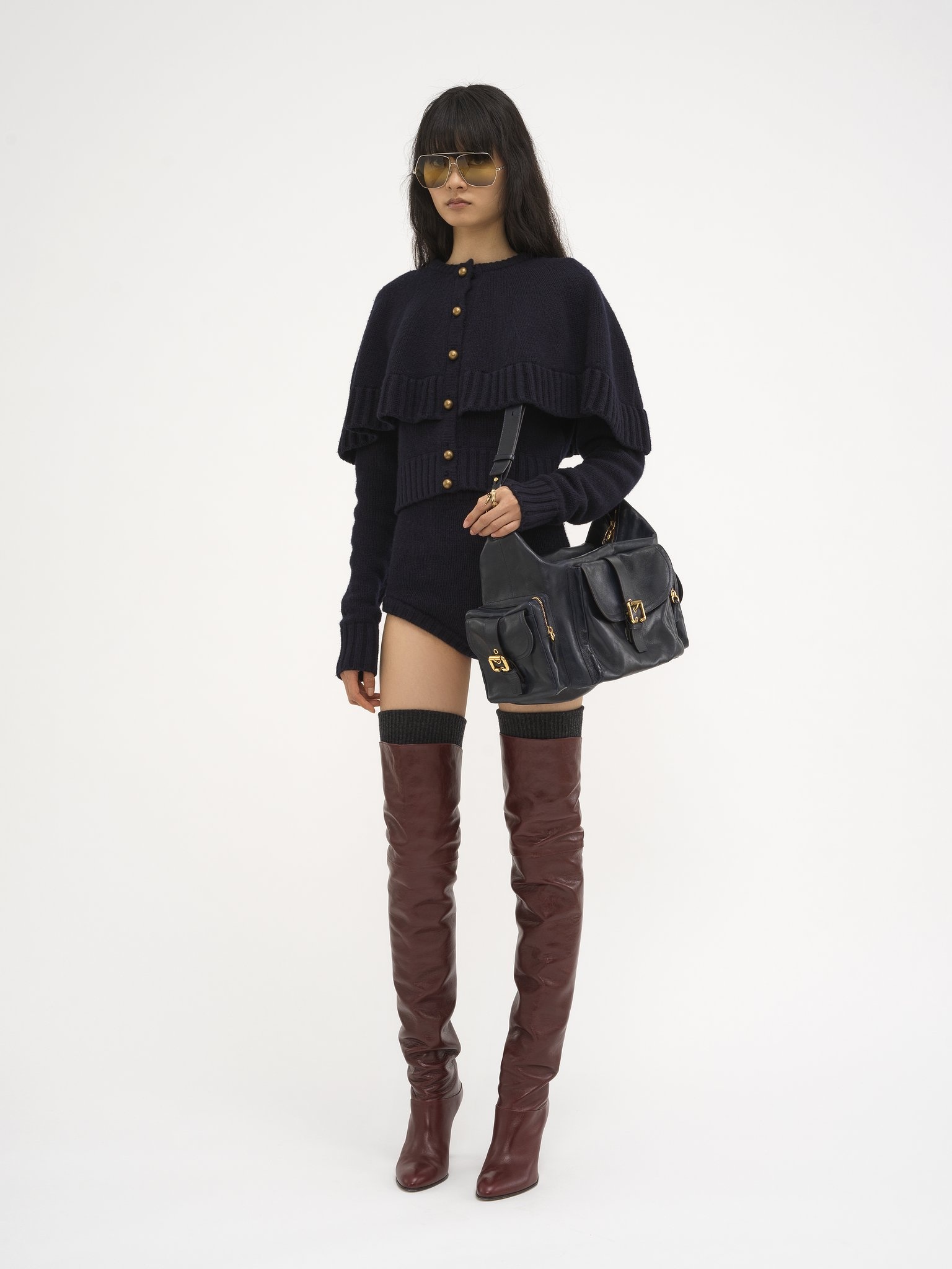 HIGH-WAISTED MINI SHORTS IN WOOL & CASHMERE - 3