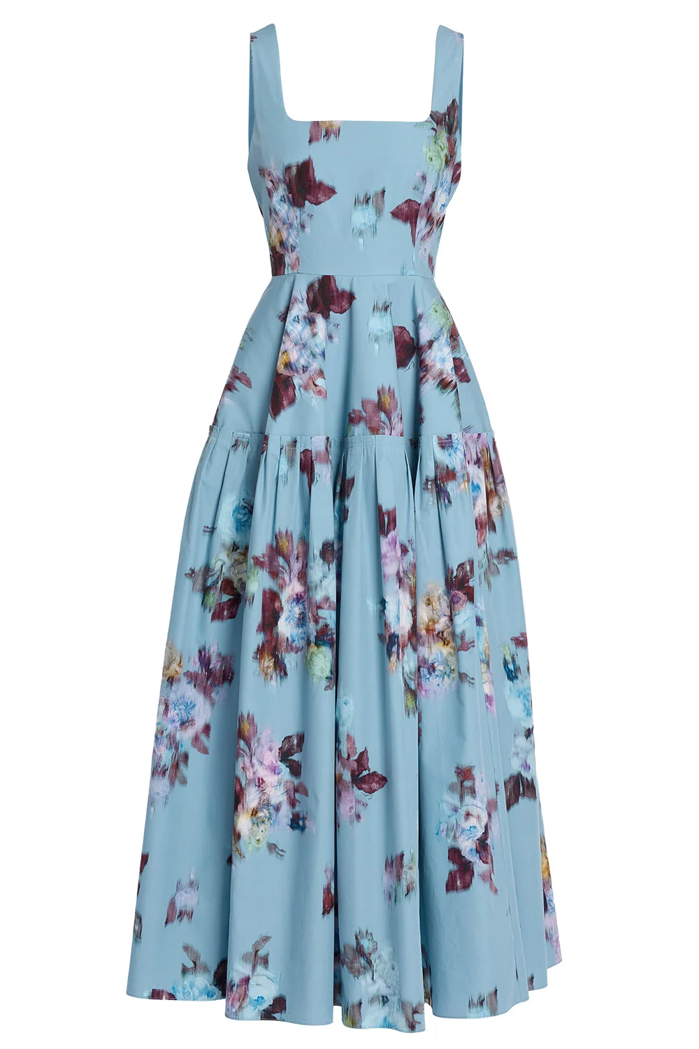 Floral Poplin Sleeveless Maxi Dress - 1